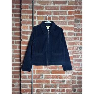 Limited Chinos Navy Blue Corduroy Full Zip Jacket Women Size Medium